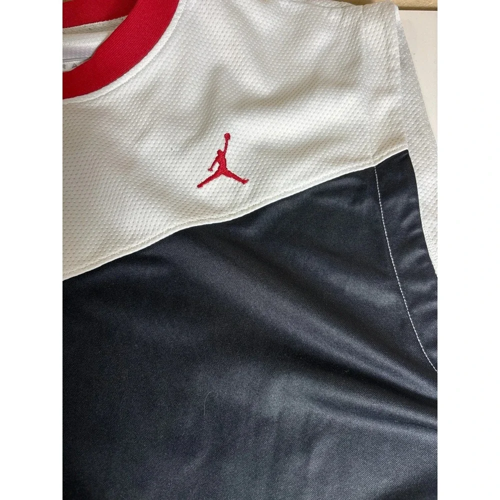 Vtg Jordan Training Tank Mens L Black White Dri Fit Mesh Athletic Jumpman Logo